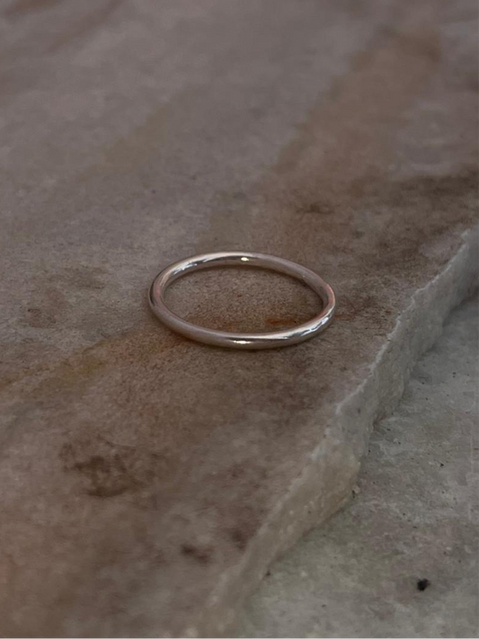 Minimal Plain Round Stack Band 925 Sterling Silver Ring