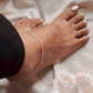 Elegant snake dot anklet in pure sterling silver
