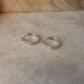 925 Sterling Silver Chunky Italian Plain Rectangular Hoops