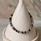 925 Sterling Silver Rhodonite Flat Tube Crystal Silver Balls Bracelet