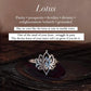 Delicate sterling silver ring with divine lotus motif