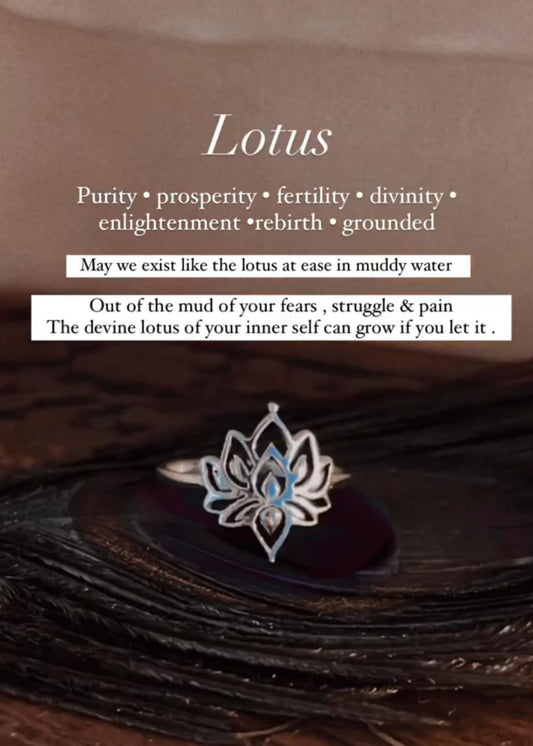 Delicate 925 Sterling Silver ring with divine lotus motif