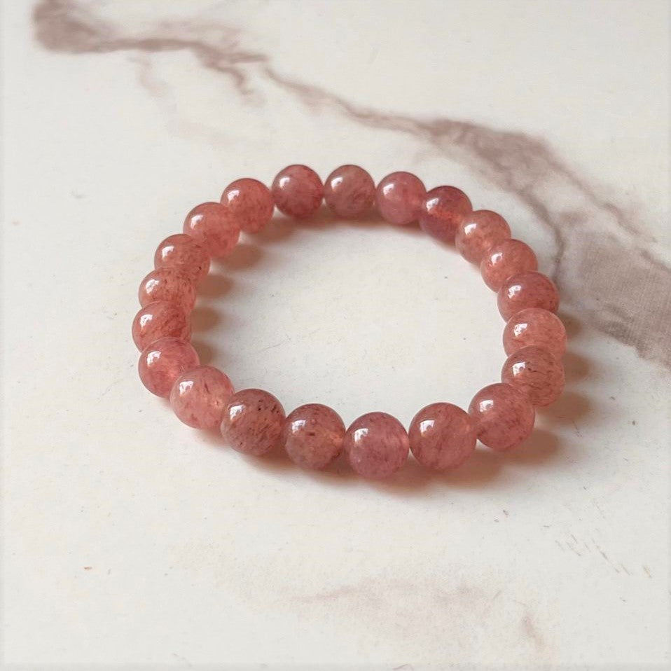 Strawberry Quartz Healing Crystal Bracelet 8MM
