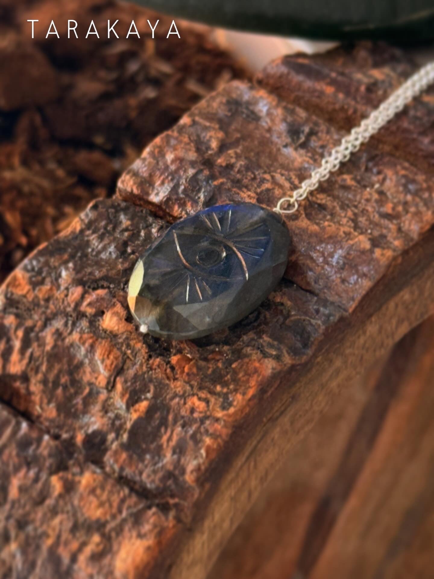 925 Sterling Silver Labradorite Evil Eye Handcrafted Necklace