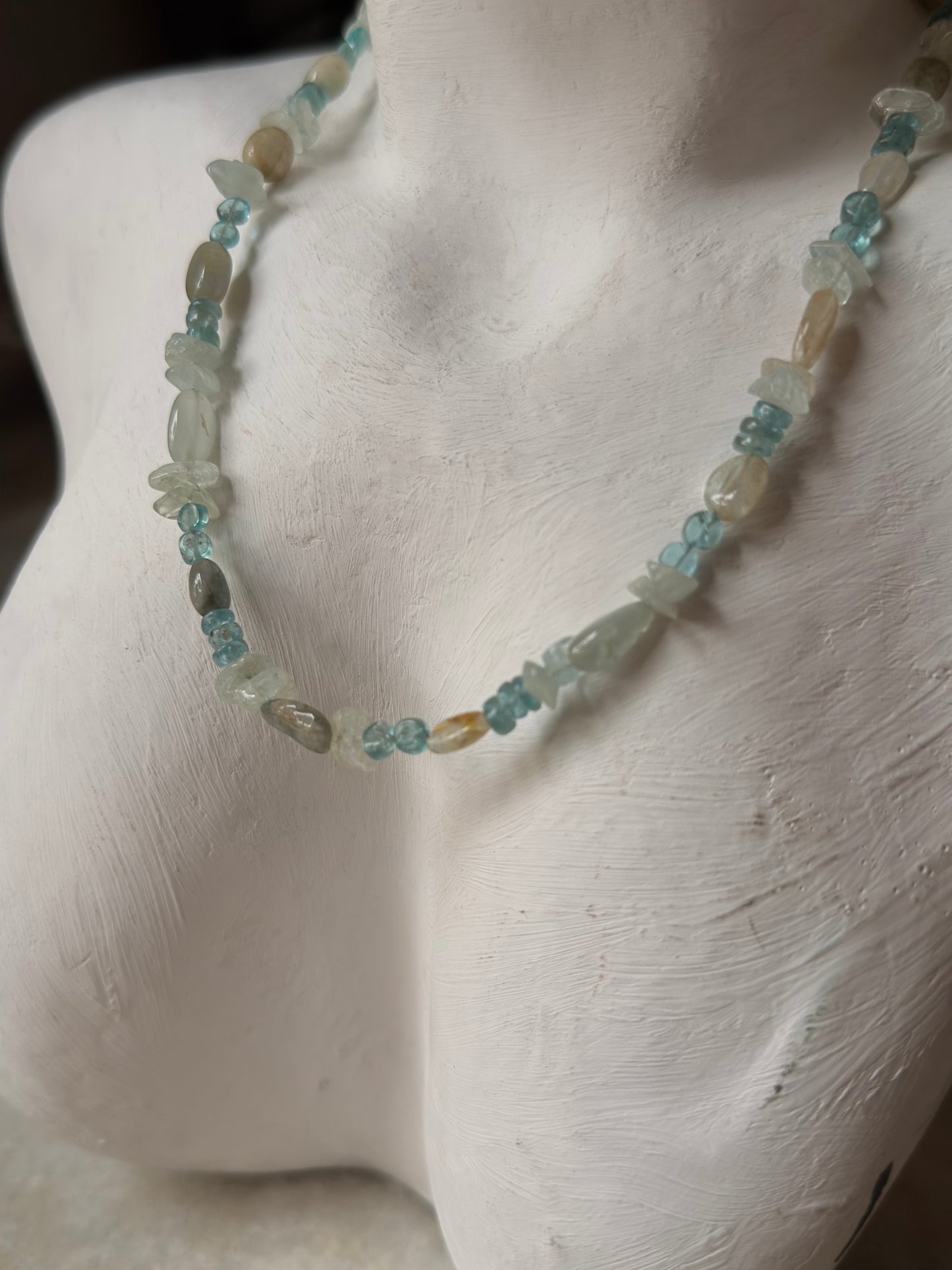 Apatite & Aquamarine 925 Sterling Silver Necklace