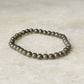 Natural Crystal Pyrite Round Plain 4mm Bracelet