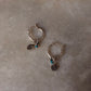 925 Sterling Silver Hill Tribe Handcrafted Coin Charm ,Rawa Tribal Charm & Blue Beads With Chain ~Removal Italian Hoops