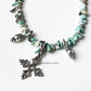 Handcrafted 925 Silver Necklace with Turquoise Tribal Kolam Pattern 