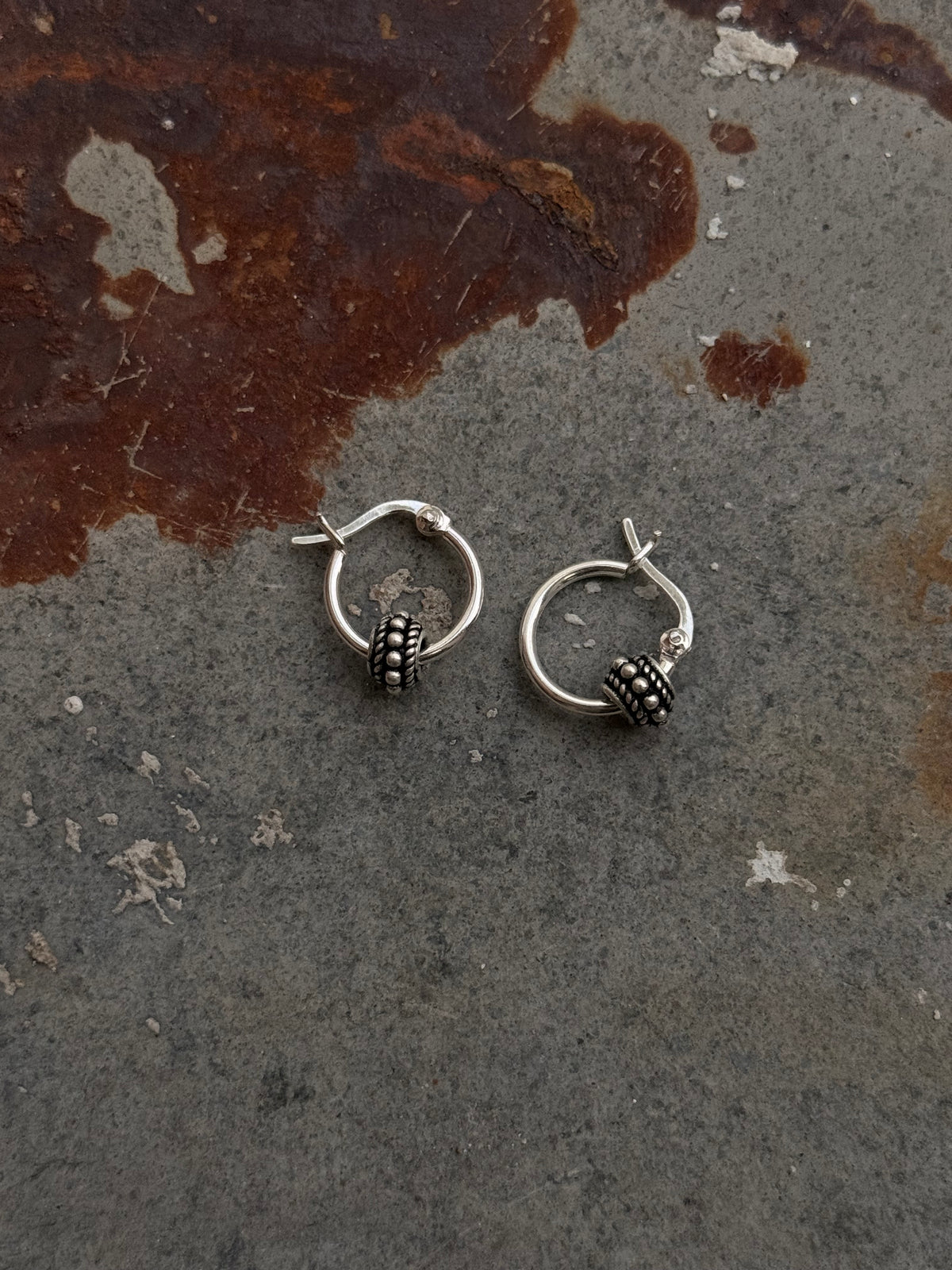 925 Sterling Silver Handcrafted Rawa Balls Hoops Mandali Earrings