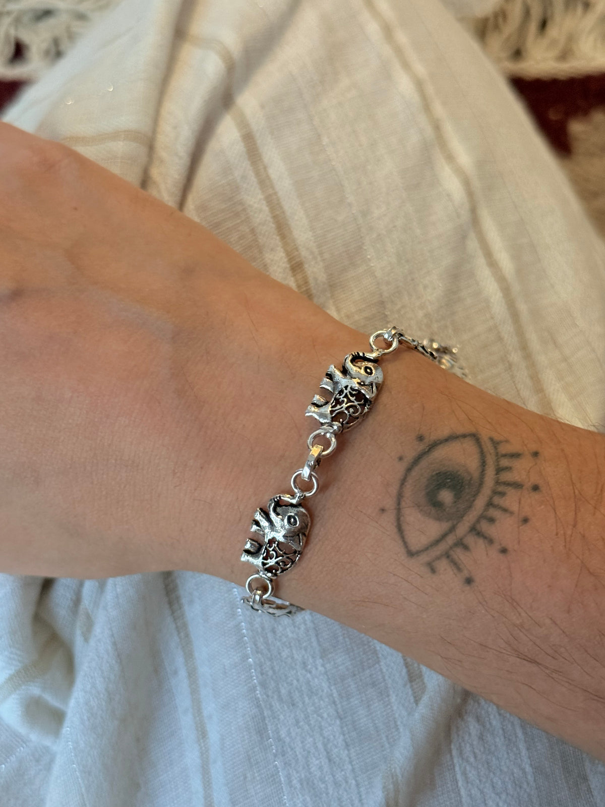 925 Sterling Silver Elephant Bracelet
