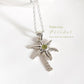 Peridot Stone Palm Tree Pendant in Silver