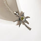 Nature-Inspired Peridot Palm Tree Silver Pendant