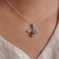 Timeless bee citrine pendant in sterling silver with intricate detailing.