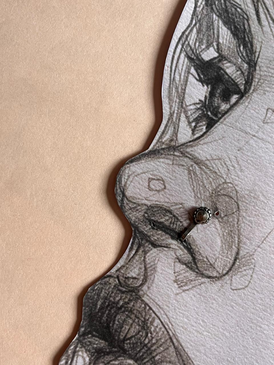 Silver Clip-On Nose or Helix Earring with Rawa Flower Detail