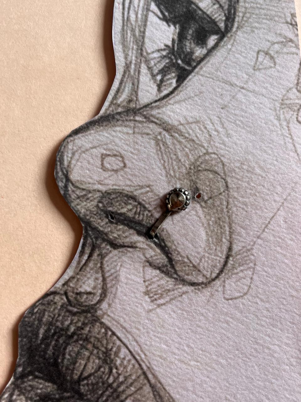 Antique Silver Clip-On Earring for Nose and Helix with Rawa Flower