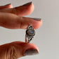 Labradorite Oval Silver Ring with Intricate Boho Detailing