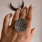 Exquisite adjustable silver 925 ring featuring handcrafted tribal Chitai flower details.