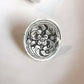 Vintage-inspired silver 925 ring with intricate tribal Chitai flower design.