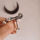 Antique Peacock Design Silver 925 Adjustable Ring with Pearls 