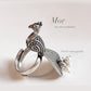 Antique Mor/Peacock design statement ring with freshwater pearls in sterling silver 925.