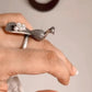 Handcrafted antique Mor/Peacock ring with freshwater pearls in silver 925, adjustable fit.