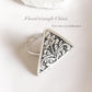 Handcrafted antique tribal Chitai flower ring in sterling silver 925.