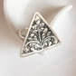 Antique tribal Chitai flower design adjustable ring in silver 925.