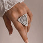 Intricate handcrafted silver 925 ring with antique tribal Chitai flower design.