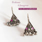 Elegant silver 925 earrings featuring Teekona ghungroo bugadi design.