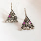 Handcrafted antique Teekona ghungroo bugadi ear cuffs in silver 925.