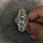 Peridot & Clear Quartz Silver Ring with Tribal Design