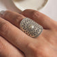 Handmade Sun Mandala bohemian silver ring adjustable