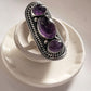 Bold Amethyst Boho Silver 925 Statement Ring 