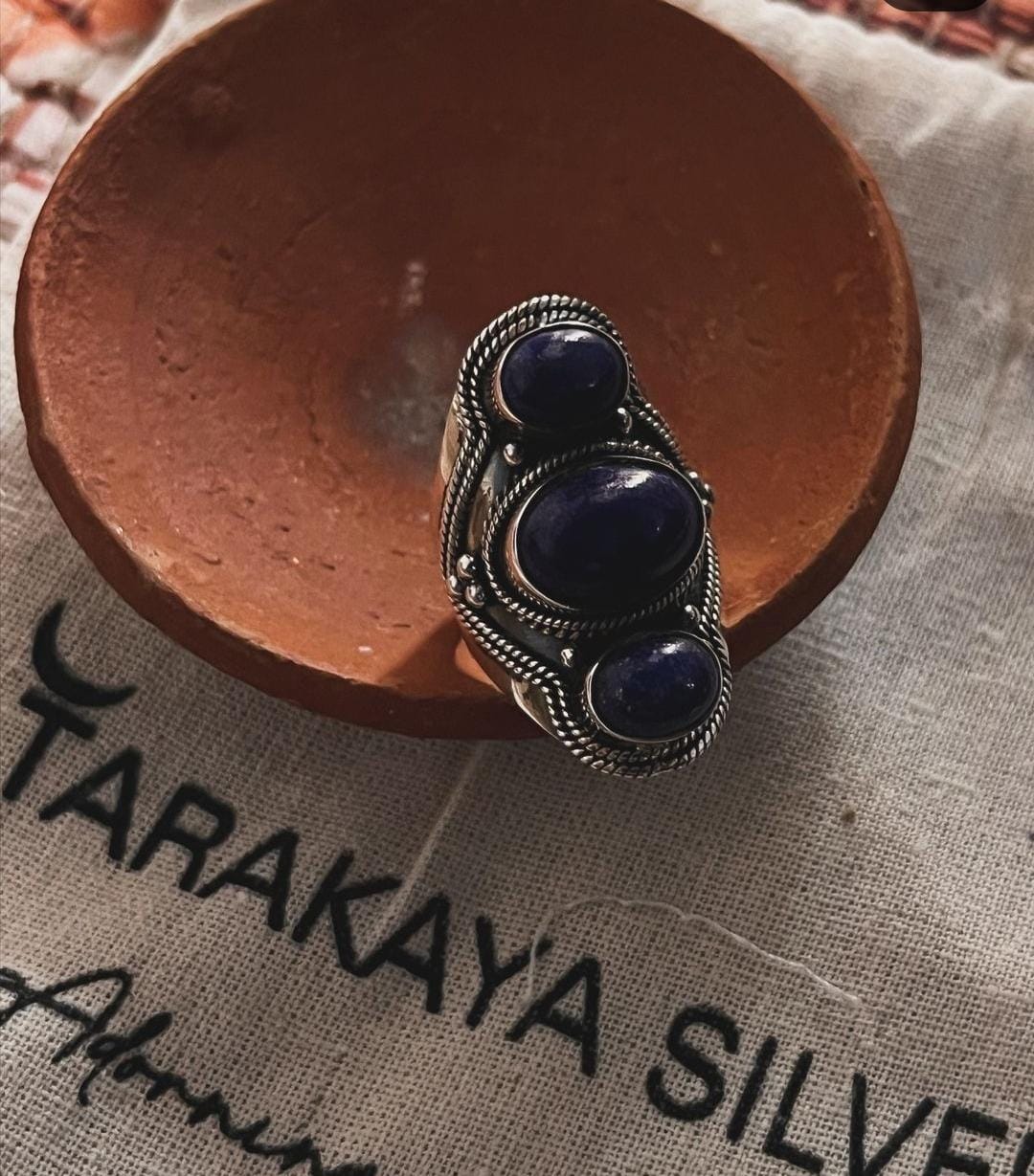 Sterling Silver Lapis Lazuli Boho Ring for Unique Fashion