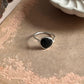 Silver Ring with Faceted Black Onyx Heart Gem