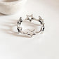 Round star band silver ring with celestial design