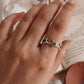 Elegant round star band silver ring for a cosmic touch