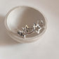 Unique round star band silver ring for a celestial style