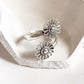 Vintage-Inspired Phool Antique Flower Silver Adjustable Ring
