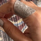 Antique tribal mandala ring in handcrafted sterling silver 925.