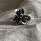Handmade bohemian roses bouquet statement silver 925 ring