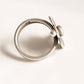 Antique boho flower ring with intricate detailing in sterling silver.