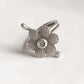 Handcrafted antique bohemian flower ring in sterling silver 925.