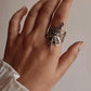 Timeless silver 925 ring with intricate Dancing Mystic Angel filigree details