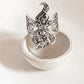 Delicate filigree adjustable silver 925 ring featuring a Dancing Mystic Angel