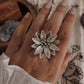 Phool Design Bohemian Silver 925 Adjustable Statement Ring