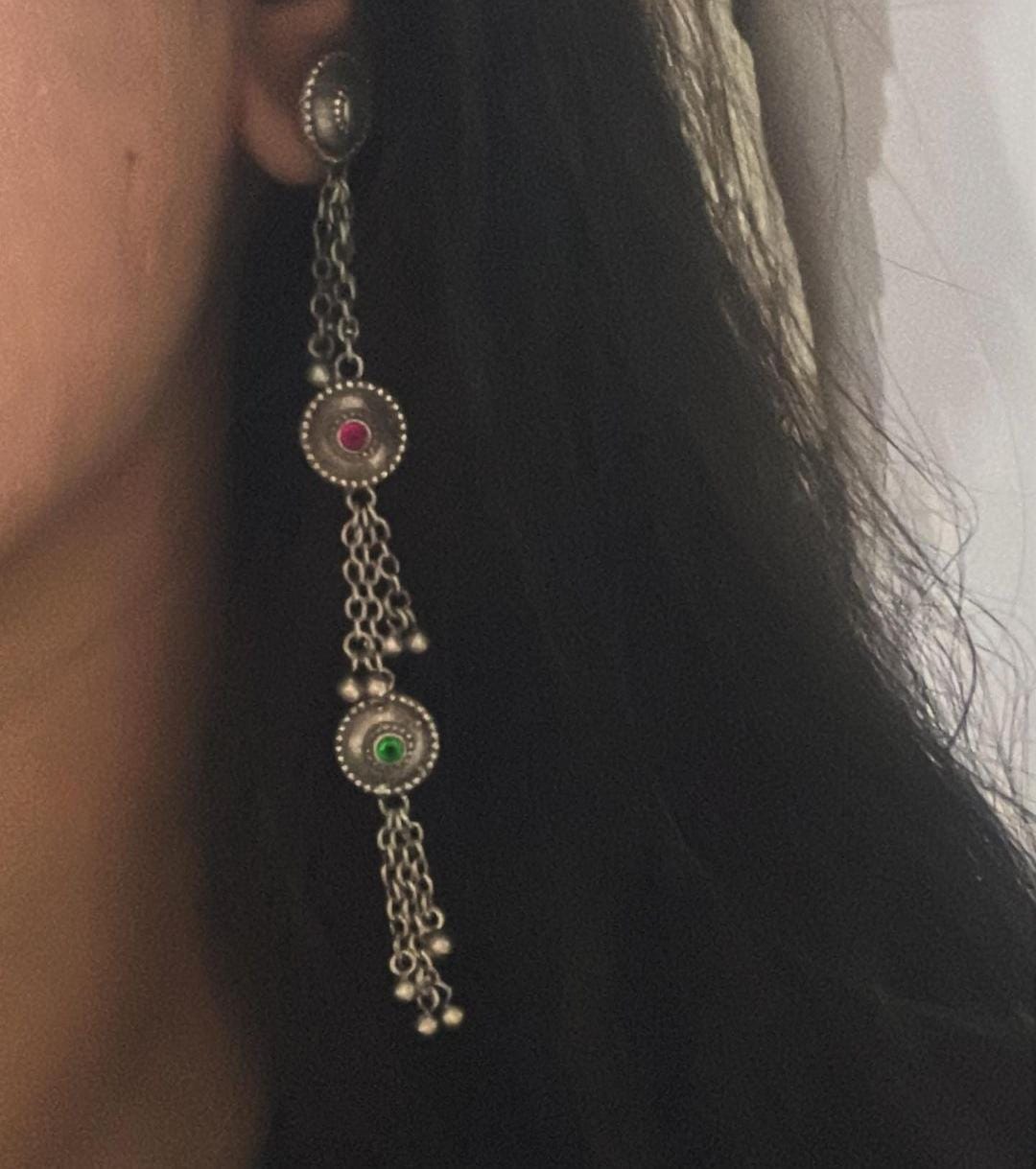 Antique Meenakari Boho Earrings with Silver 925 Design