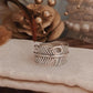 Timeless feather wrap adjustable silver ring featuring delicate feather details