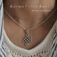Bold big karma Celtic knot silver pendant with intricate design.