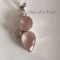 Handcrafted Silver Pendant with Rose Quartz Cluster Stones